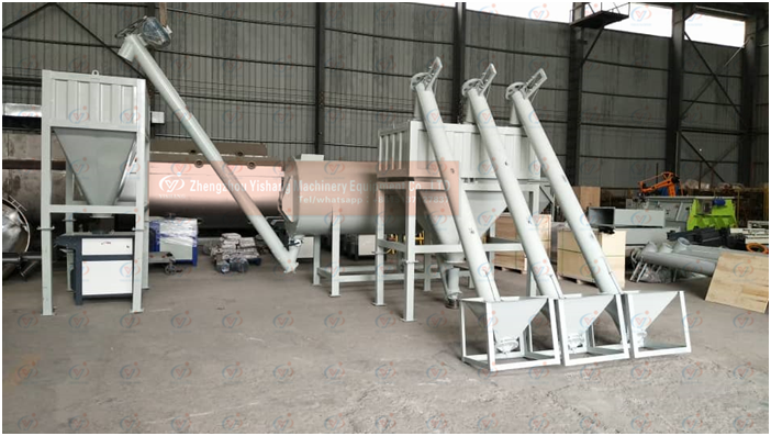 simple dry mortar mixing machine line